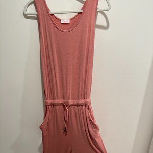 Pink Drawstring Jumpsuit